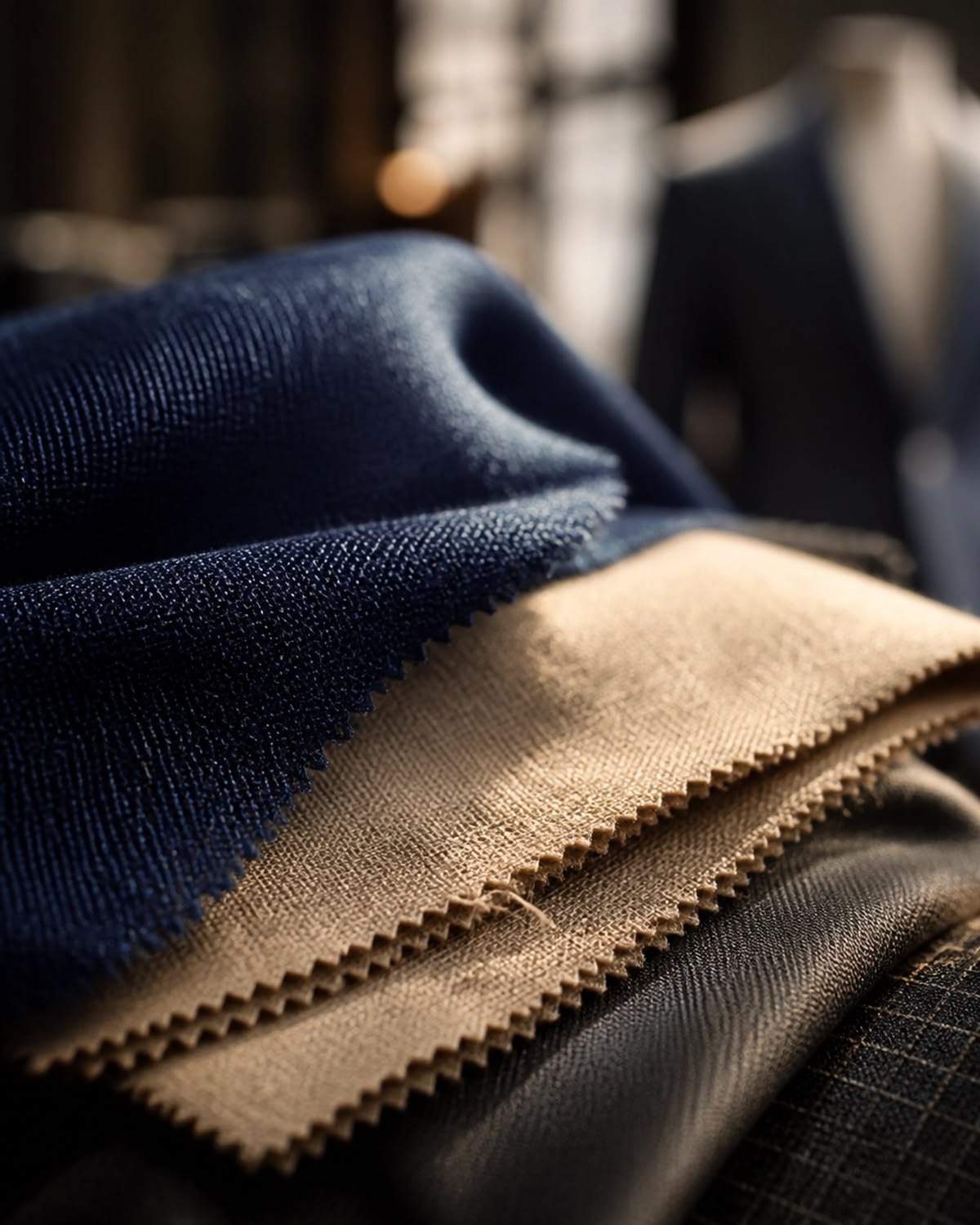 Garments displayed on racks
